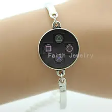 Fashion men jewelry video game controller picture bracelet gamepad keys Tea Cups art picture glass cabochon women gifts T272