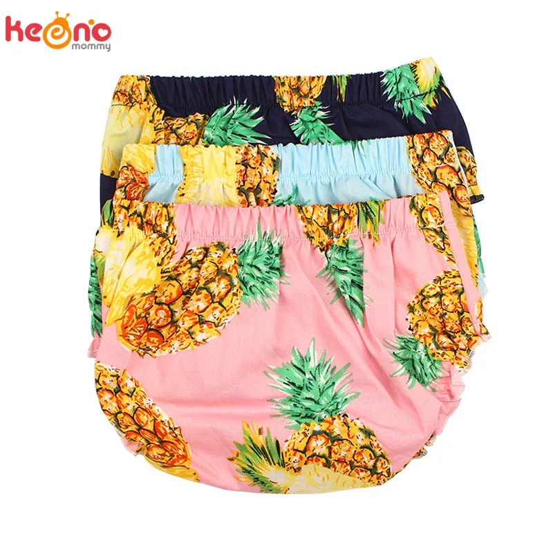 Pineapple Print Baby Bloomers Organic Cotton Baby Boy Girl Diaper Covers Toddler Bubble Shorts Summer Baby Sun Clothing (1)