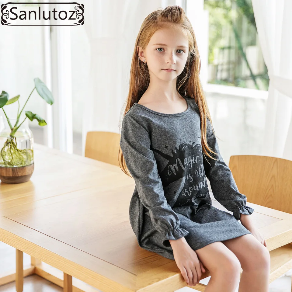 Sanlutoz/Детское платье для девочек; платье для девочек с героями мультфильмов; детская одежда с единорогом; зима г.; милый бренд для модного костюма на вечеринку