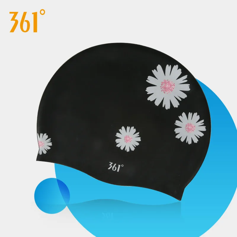 361186031-1 black 361 длинная шапочка для плавания ming для женщин, Цветочная силиконовая шапочка для плавания ming для бассейна, водонепроницаемая шапка для защиты ушей, женская резиновая шапочка для плавания - Цвет: 361186031-1 black