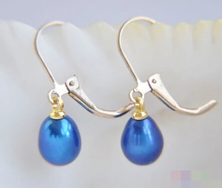

1551 BLUE RICE FRESHWATER PEARL DANGLE EARRING
