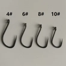 20 шт., мудрые снасти, матовые черные тефлоновые крючки с покрытием карпа, Choddy крючки стиль для Choddy Rigs-Крючки для ловли карпа