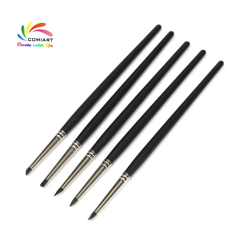

5PCS Silicon Color Shapers Oil Painting Brushes Polymer Clay Tools Pottery Ceramics Fingerprint elimination Detail Modeling Tool