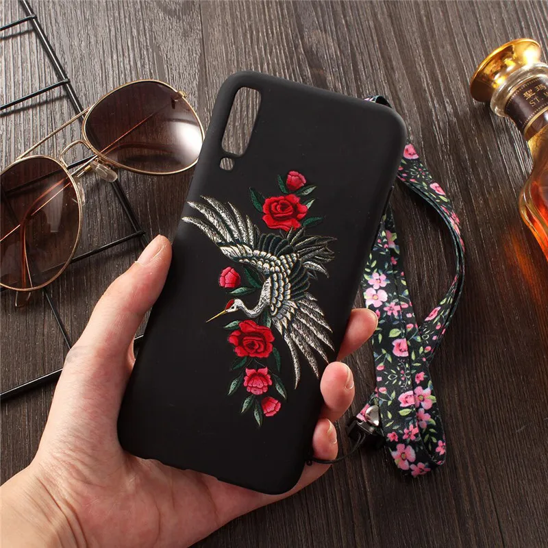 For Samsung Galaxy A7 2018 Case Cover Silicone 3D embossed flamingo Soft TPU Back Cover For Samsung A7 2018 A750 Coque Cases