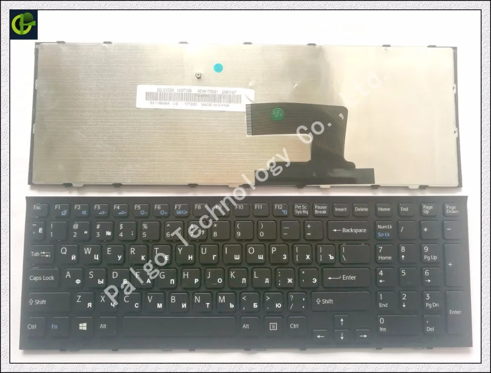 Русская клавиатура для Sony Vaio VPC-EH11FX VPC-EH12FX VPC-EH13FX VPC-EH14FM VPC-EH15FX VPC-EH16FX VPC-EH17FX VPC-EH18GM RU черный