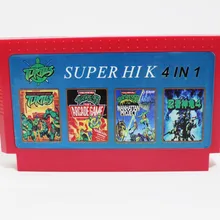 Super HIK 4 в 1(Черепашки Ниндзя 1 2 3 4) 8 бит 60 Pin игровая карта Прямая поставка