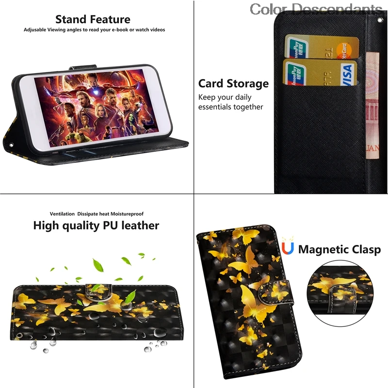 Роскошный 3D чехол книжка для LG Q6 Capa M700AN M700Y LGQ6 Q 6 кожаный кошелек