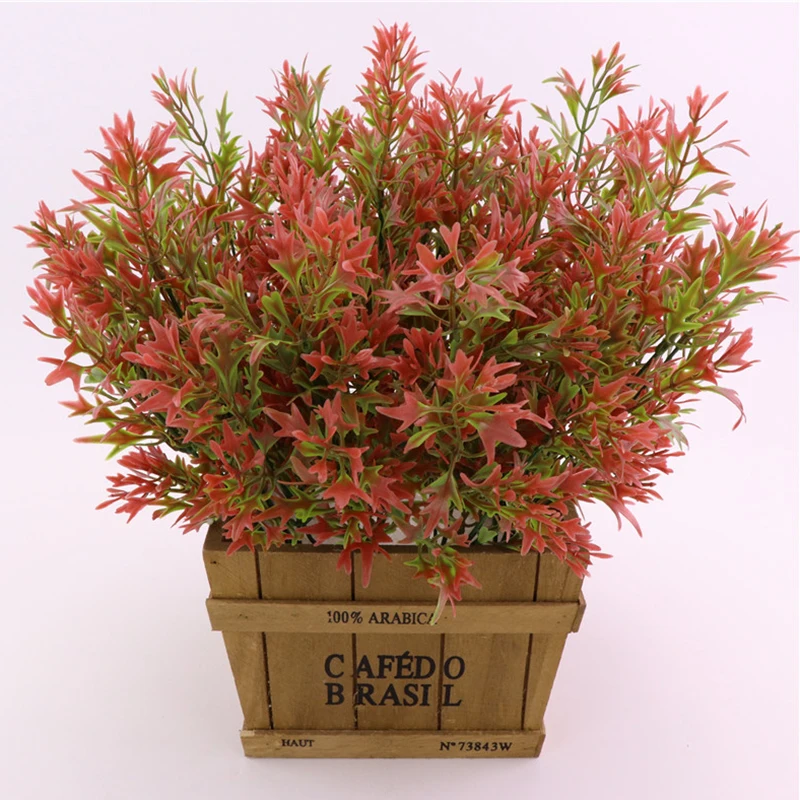 5 tenedores 34 CM de plástico Rural verde hierba maceta planta Set flores artificiales Bonsai maceta boda hogar Mesa decorativa 5 tenedores 34 CM de plástico Rural verde hierba maceta planta Set flores artificiales Bonsai maceta boda hogar Mesa decorativa