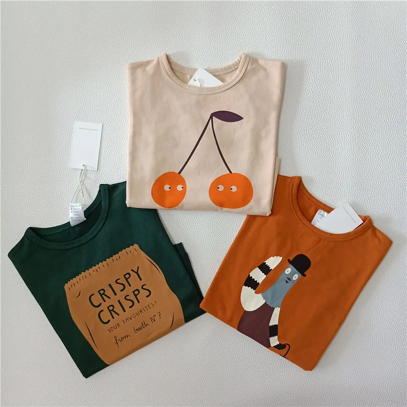 BOBOZONE 2018 Tc Cherry long-sleeve t-shirt for winter boys girls baby tops BOBOZONE 2018 Tc Cherry long-sleeve t-shirt for winter boys girls baby tops