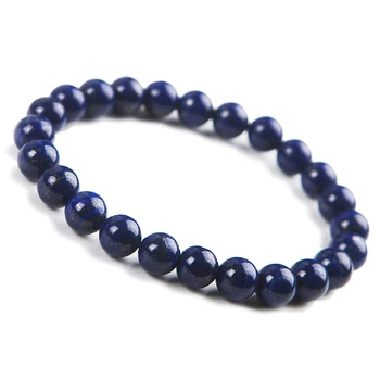 

8mm Natural Blue Lapis Lazuli Gemstone Bracelet Round Beads Stretch Woman Beads Femme Crystal Birthday GiftAAAAA