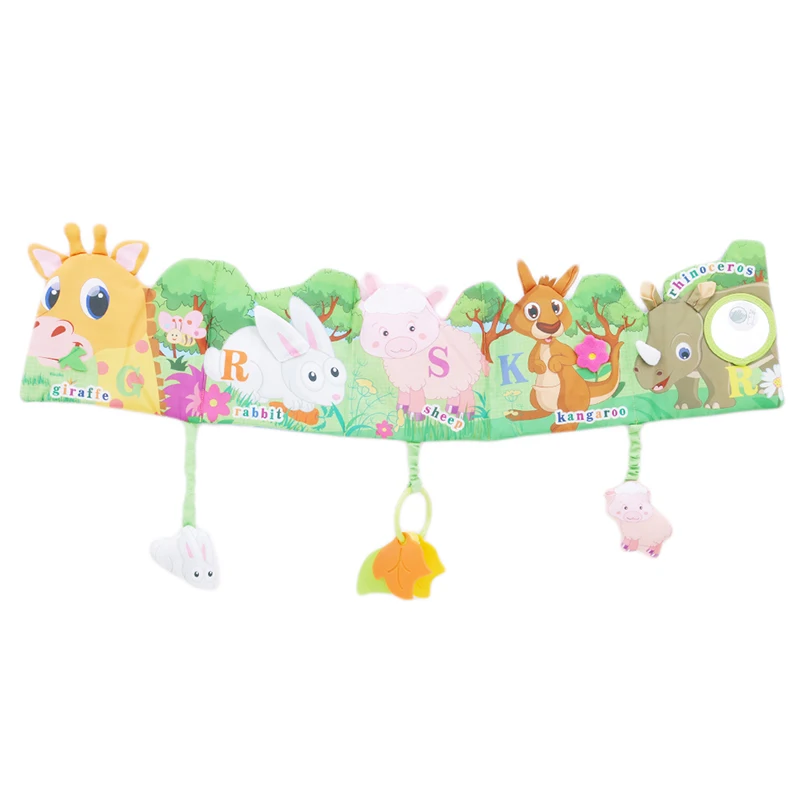 Baby Bed Cloth Book Bed Bumpers Around Soft Plush Animal Early Educational Cot Book Toys for Children Animal Baby Bed Toy - Цвет: giraffe