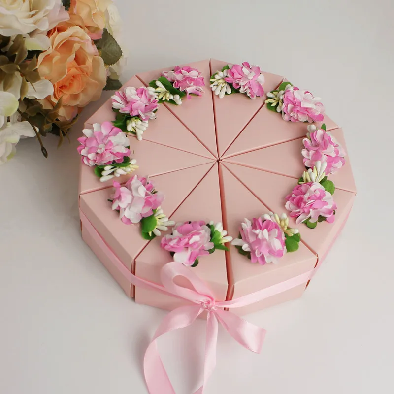 

2018 new arrival cake shaped wedding candy boxes gift cases favor box souvenirs for guests event party supplies tablewares decor