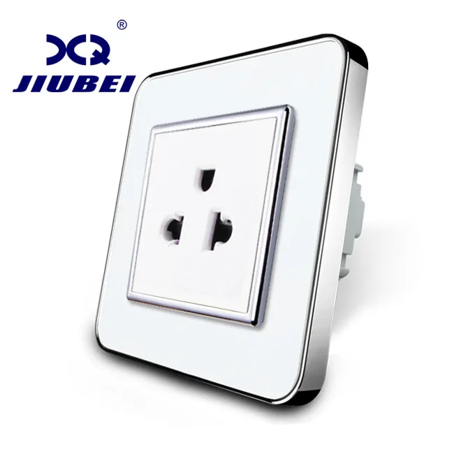 

Jiubei EU Standard US Power Socket, White Crystal Glass Panel, 110~250V 16A Wall Power Outlet ,80mm*80mm, SV-C7US-11