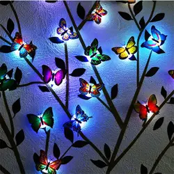 10 светодио дный шт.. милые Светодиодные 3D бабочки настенные светильники светодиодные светодио дный бабочки украшения дома комнаты