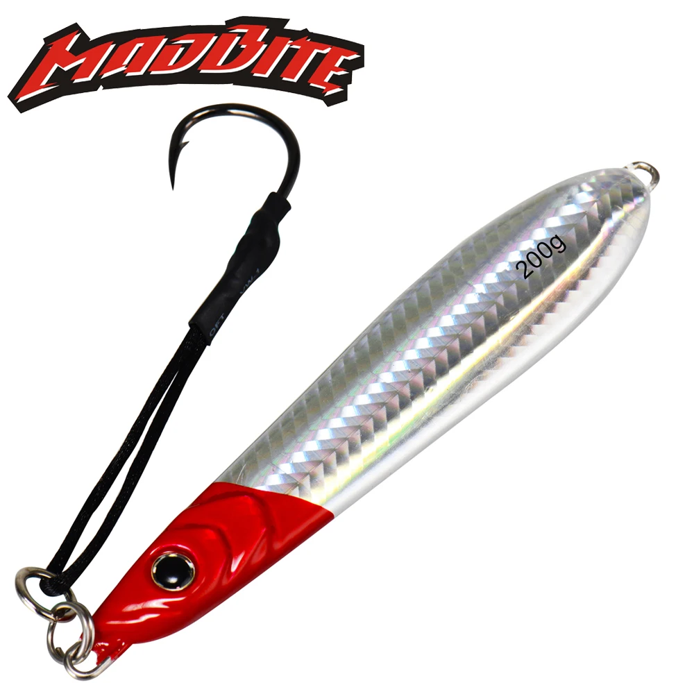 

MadBite 150g 135cm Hard Metal Fishing Lures Jigging Shape Bait Metal Lures with Single Hook 4 Colors Sea Fishing