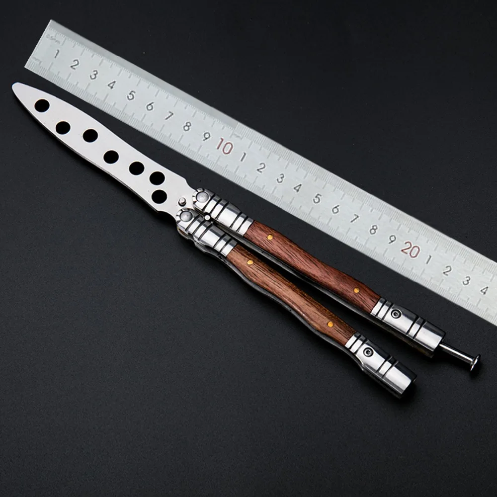 ZQXYSJ бабочка тренажер инструменты тактическая практика нож Balisong деревянная ручка