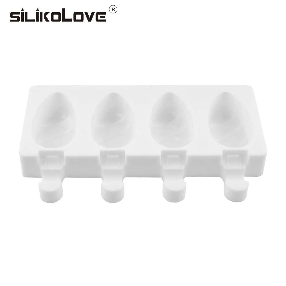 Силиконовая форма для мороженого с 4 полостями SILIKOLOVE палочки кухонные
