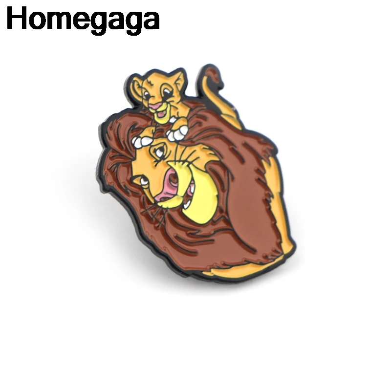 Homegaga Король Лев мультфильм Металл цинк эмаль булавки трендовые медаль рюкзак рубашка одежда сумка броши значки для мужчин и женщин D2203