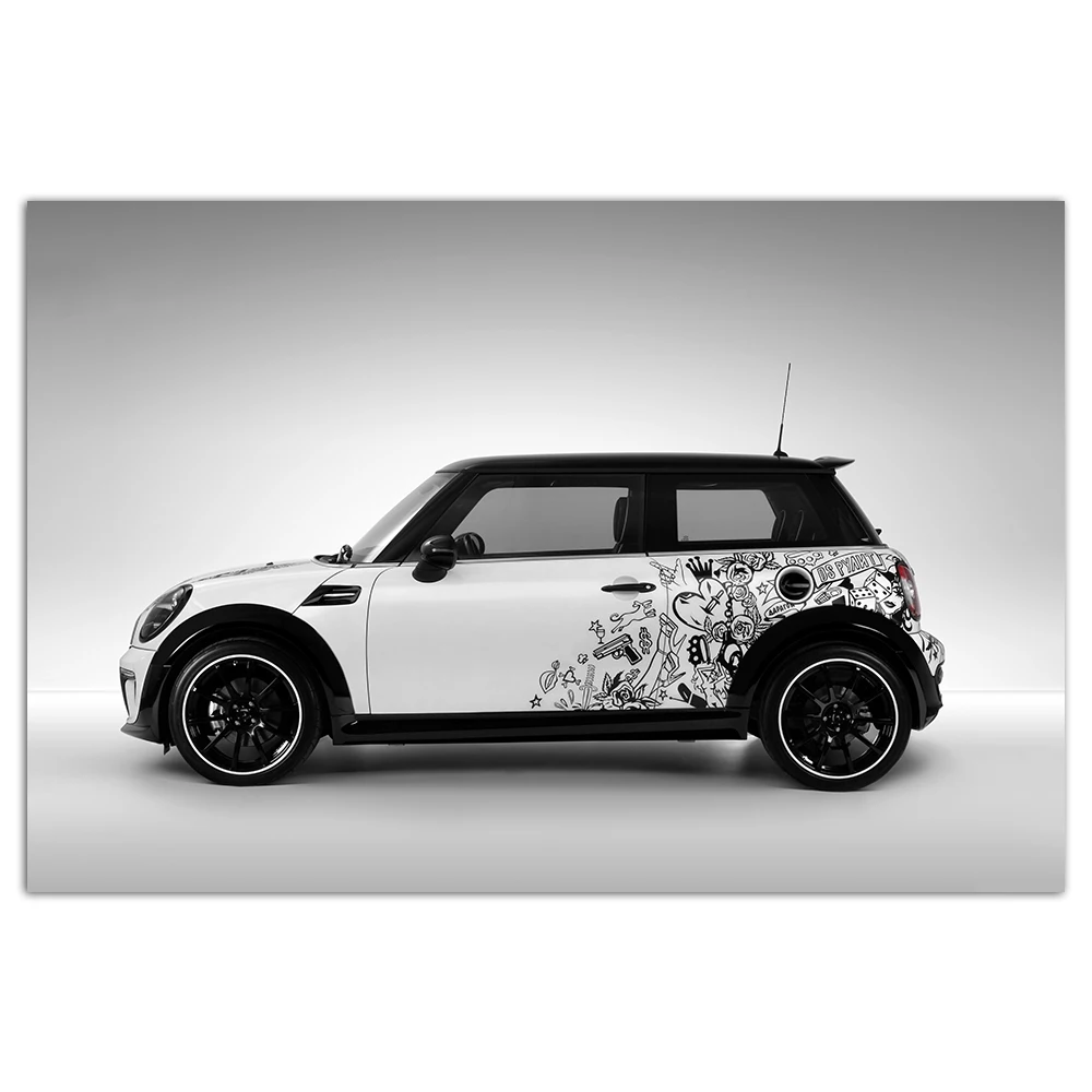 

Mini Cooper Poster Wall Art Pictures for Living Room Home Decor Framed Canvas Painting