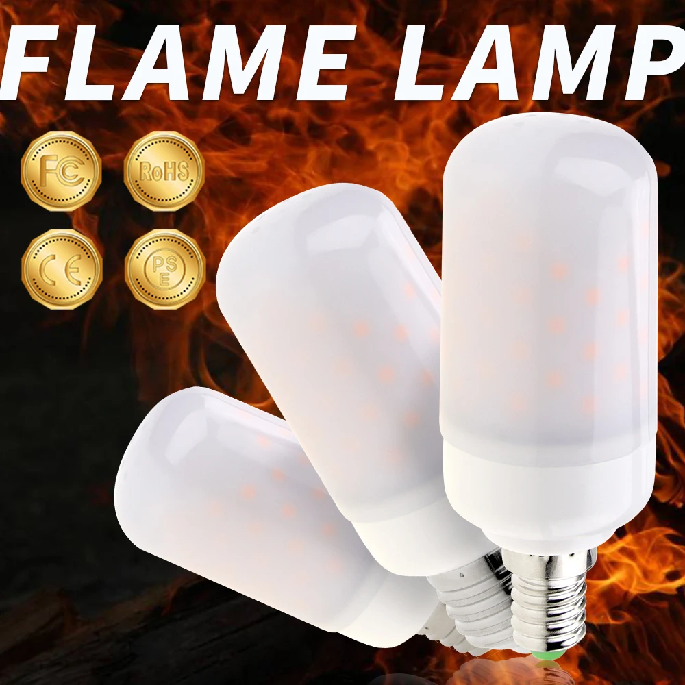 

E27 LED Fire Lamp E26 LED Flame Lights 220V E14 Flame Effect Bulbs 5W Flickering Emulation Dynamic Burning Creative Light 110V