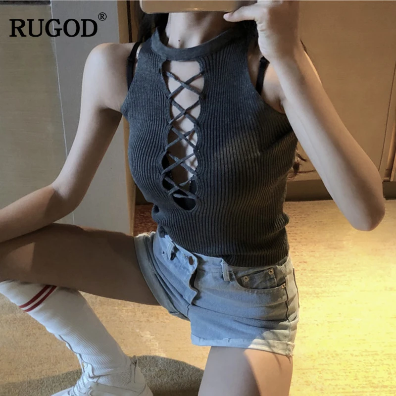 RUGOD 2018 Новый Для женщин жилет сексуальный женский Холтер Колготки Трикотажная