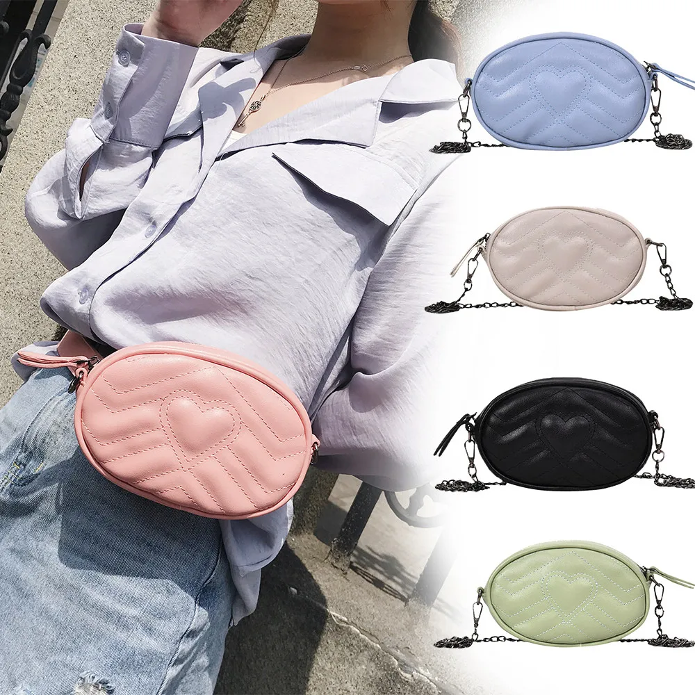 

Women Girl Fashion Love Heart Embroidery Chest solid color Korean version Wild Bag Crossbody Shoulder Bag bolsos de mujer