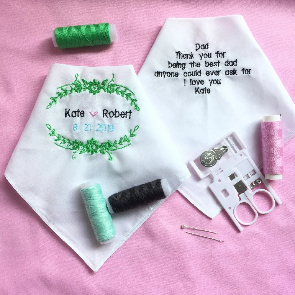 

1 Set Custom Wedding Handkerchiefs for Father of the Bride, Embroidered Wedding Hankie for Bride Dad, Bride Father Gift