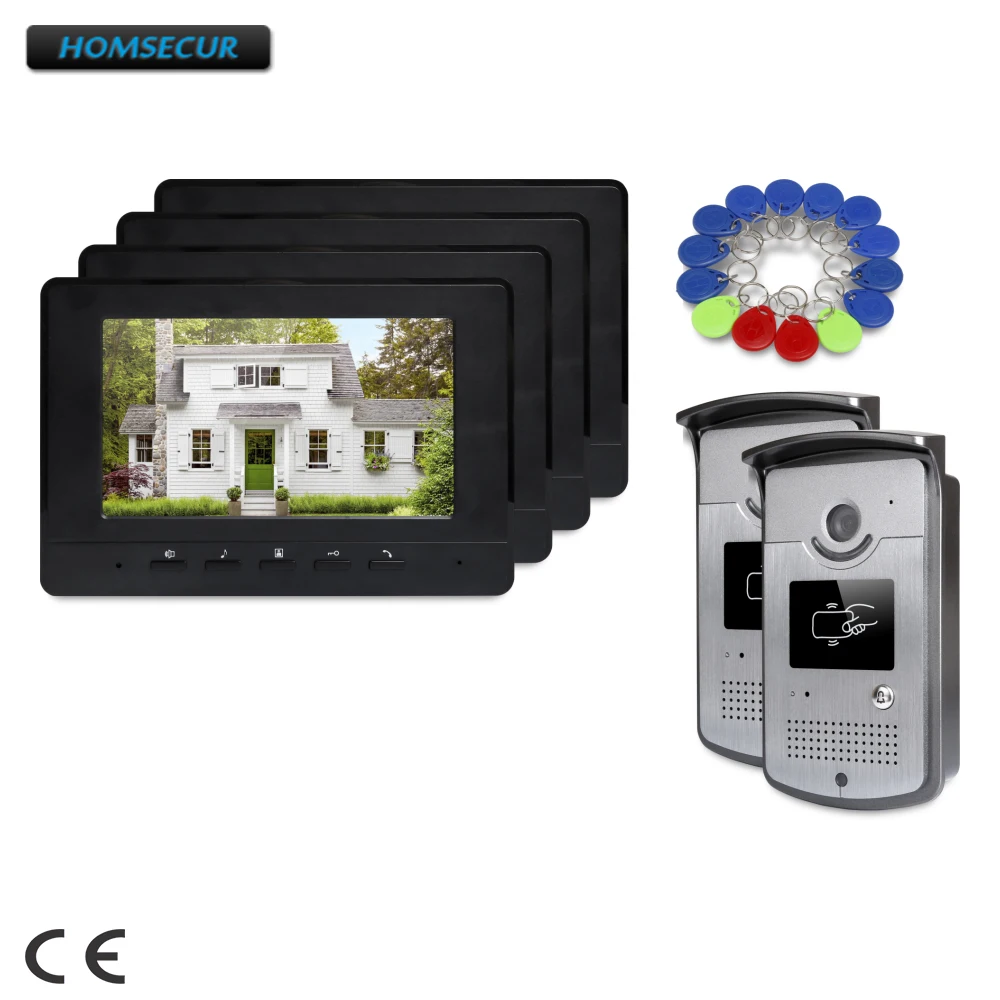 

HOMSECUR 7inch Video Door Intercom System with Mute Mode for Home Security for Apartment XC001+XM707-B