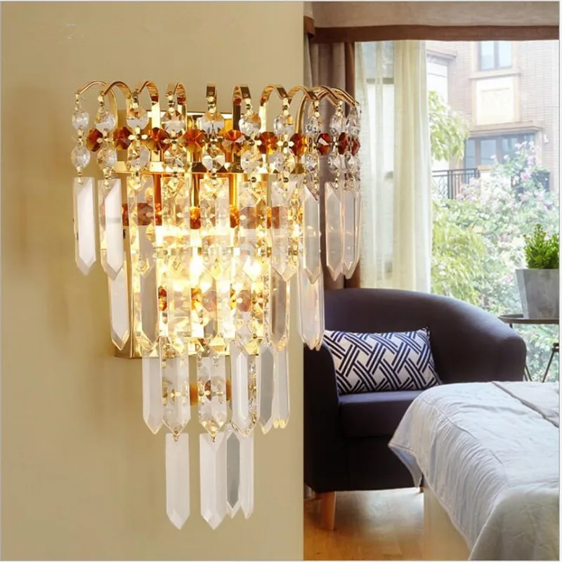 

LED wall lamp Europe luxury Modern crystal metal indoor lighting living Dining room bedroom decoration light fixture AC110-265V