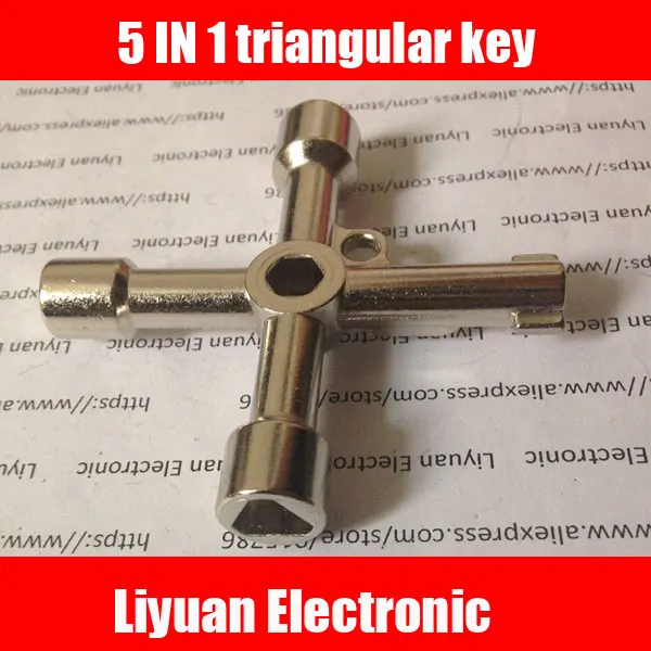 

1pcs 5 IN 1 elevator Multifunction Key / Train Triangle Key / Metro Faucet Water Meter Valve Four Corner Key