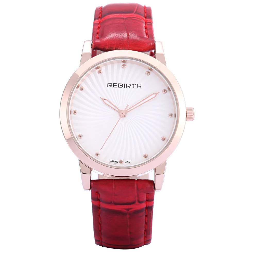 

2018 New Rebirth Women Fashion Casual bracelet watches quartz Water Resistant watch business lether strap Femme business sport