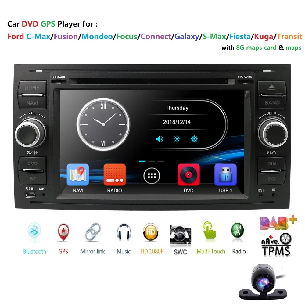 Excellent Car DVD GPS Navi Player Auto Radio Audio For Ford Focus 2 Mondeo S C Max Fiesta Galaxy Connect SWC RDS DAB+ TPMS BT 3G CD Camera 1 Excellent Car DVD GPS Navi Player Auto Radio Audio For Ford Focus 2 Mondeo S C Max Fiesta Galaxy Connect SWC RDS DAB+ TPMS BT 3G CD Camera 1