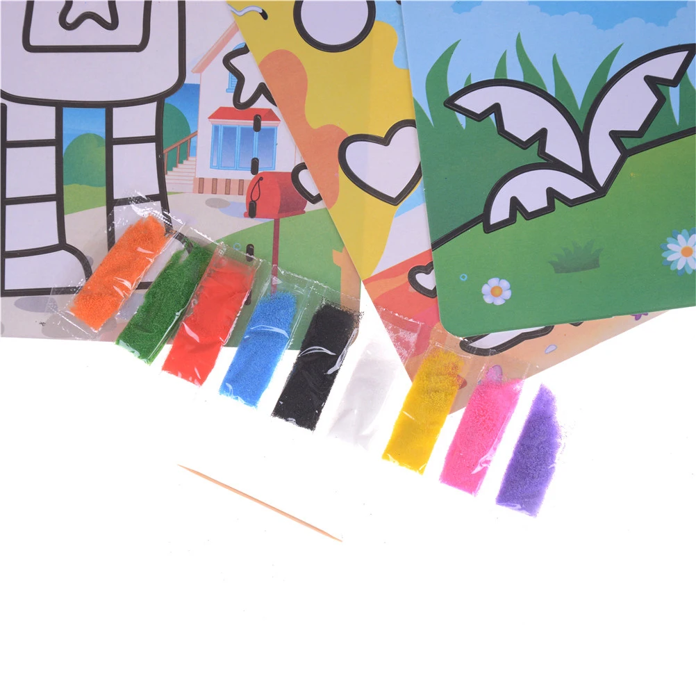1 Набор детские игрушки дети игрушки для рисования картина из песка фотографии детские поделки своими руками, обучающая игрушка для мальчиков и девочек игрушка