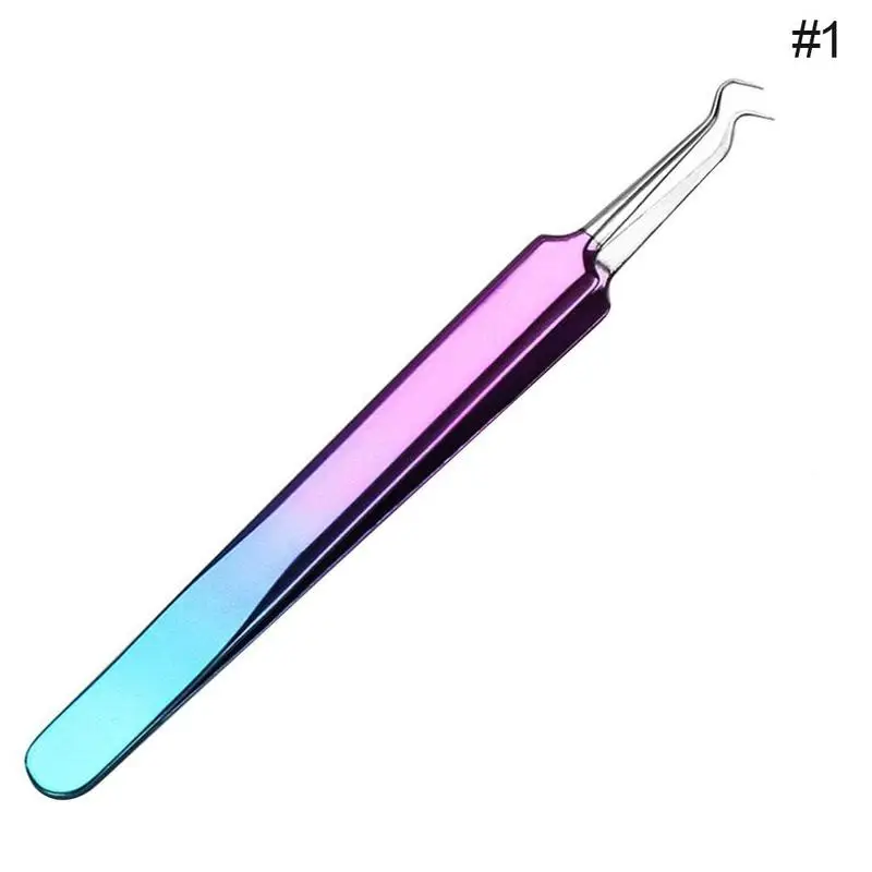 Beli Belajar Stainless Steel Mata Bulu Mata Jerawat Jarum Pinset Palsu Bulu Mata Palsu Pinset Nippers Menunjuk Klip Riasan Alat