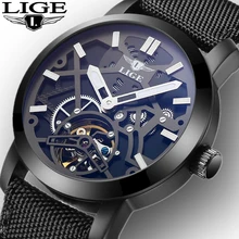 New Men s Sports Watch LIGE Luxury Brand Watches Automatic Mechanical Watch Men s Military Machine