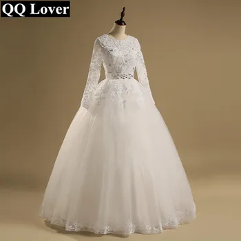 

QQ Lover 2019 Long Sleeve Lace Vestido De Noiva Wedding Dress Wedding Gown Bridal Gown