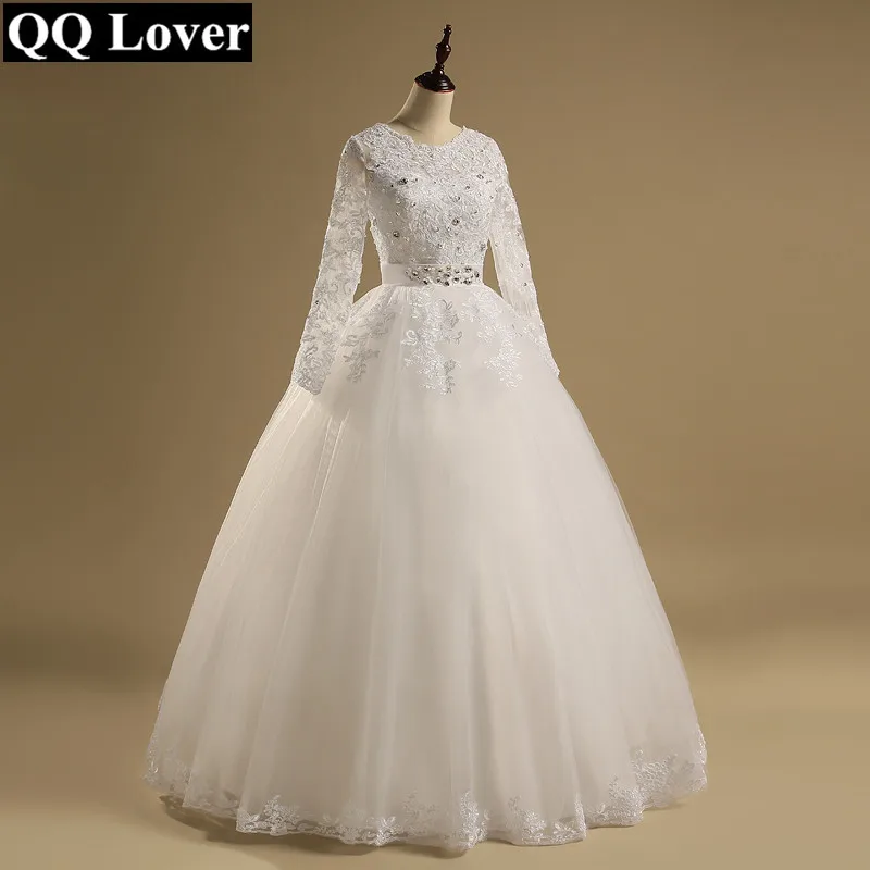 QQ Lover 2019 кружевное свадебное платье с длинным рукавом Vestido De Noiva | Свадьбы и