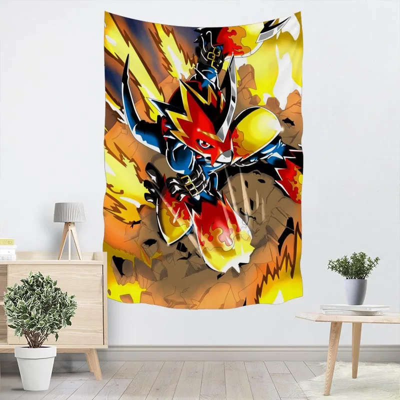 На заказ Digimon. Adventure настенный декоративный домашний, мебельно-декоративная ткань Настенный Ковер прямоугольной формы Современная печать ткань йога коврик одеяло гобелен - Цвет: 5