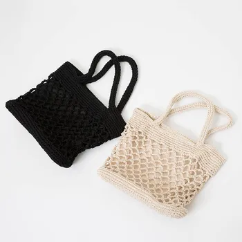

2019 Summer Style ins Beach Bag Women Straw Hollow Out Shoulder Bag Brand Designer Handbags High Quality Ladies Knitting Bags