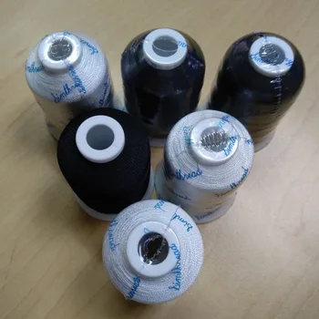 

6 Black color 100% Rayon Embroidery Machine Thread 800M each Ideal for Brother Janome Pfaff and Most Home Embroidery Machines