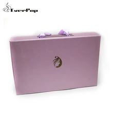 Роскошная женская упаковка для волос, подарочные коробки с ручками, 5 цветов, посылка для волос, коробки на заказ с печатью или металлическим логотипом, упаковка 33x21,5x6,5 см