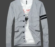 new 2017 men’s stripe knit sweater cardigan trend