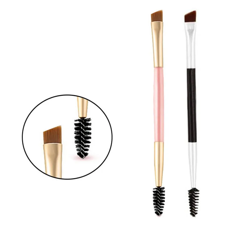 

Professional 2 in 1 Double Ended Makeup Brush Eyebrow & Eyelashes Brushes Mascara Comb Cosmetics Eyes Lip Brush Beauty Kit Tools