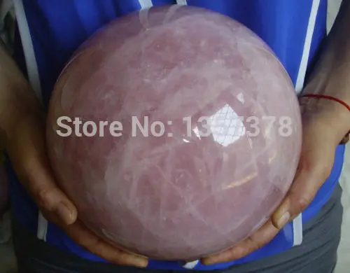 

huij 00314 HUGE NATURAL ROSE QUARTZ CRYSTAL SPHERE BALL HEALING Bronze Statue