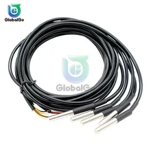 1 pièces DS1820 acier inoxydable étanche DS18b20 sonde de température capteur de température 18B20 pour Arduino 1 M 2 M 2.5 M 3 M
