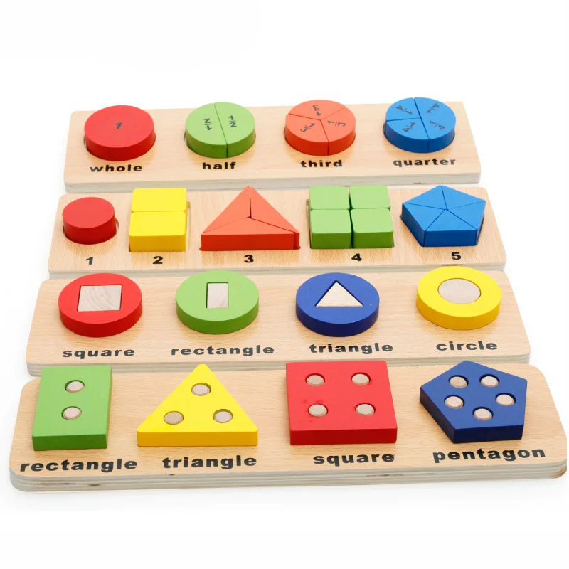 

New Kids toy Wooden balls colored geometry sensory aids awareness board family of four children's educational toys Family Pack