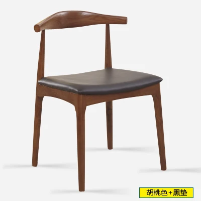 Стул из бычьего рога белый желудь деревянные стулья кофейное кресло Горячая кресло без подлокотников современный отдых - Цвет: Oak wood 4