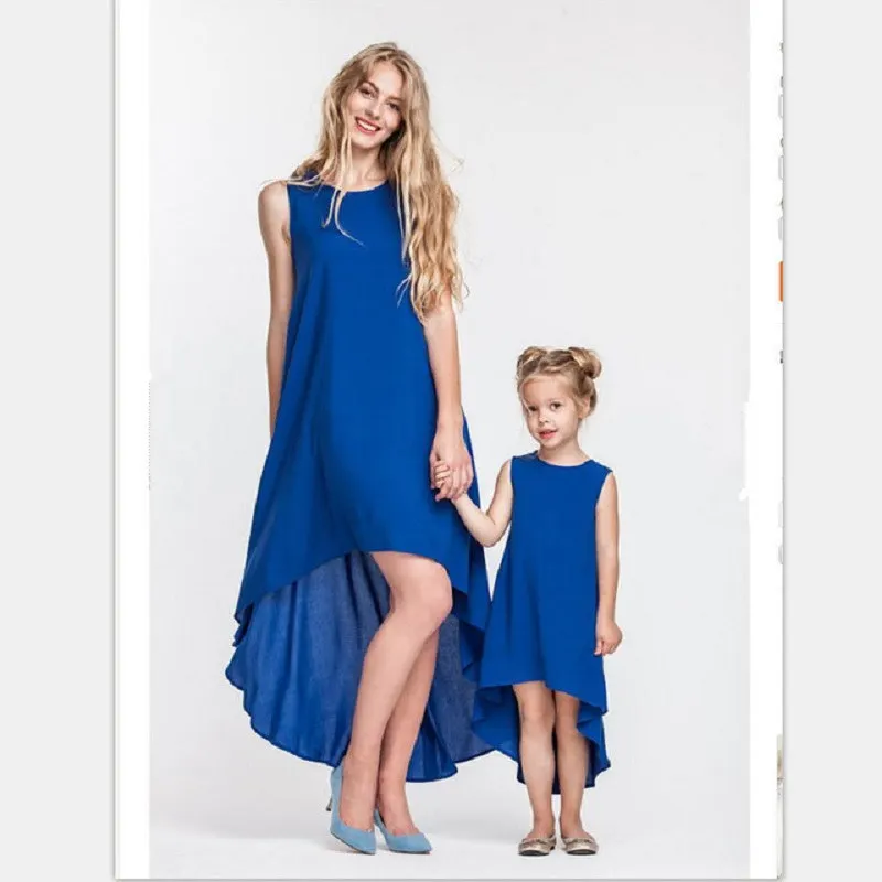 

2019 Summer Mom and Daughter Dress Family Look Girls Women Elegant Chiffon Dress Mother Daughter Dresses Mommy and Me Clothes