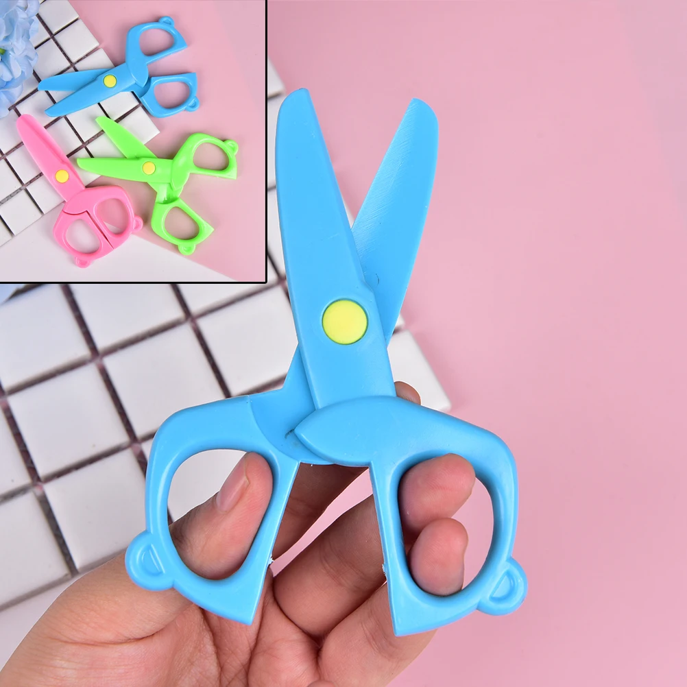 Cartoon Round Head Safety Scissors With Plastic Children DIY Manual