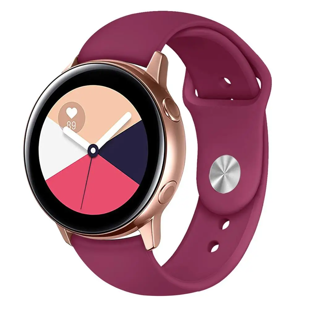 Amazfit bip Strap For Samsung galaxy watch Active 20mm watch band Galaxy Watch 42mm Gear s2/sport correa bracelet watch strap 42 - Цвет ремешка: Wine red